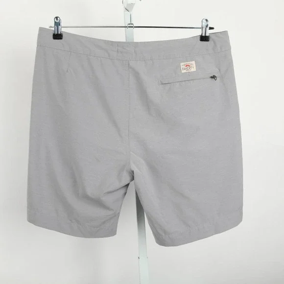 Faherty Shorts Mens 35 Gray All Day Hybrid Drawstring Zip Pocket Stretch Tech - Picture 2 of 11